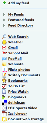 Netvibes functions list